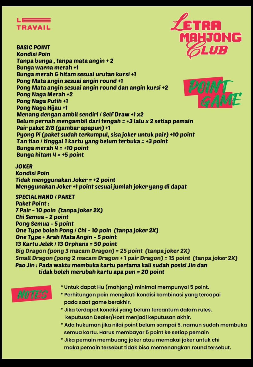 Lembar aturan Tarkam yang dibagikan 20 Oktober 2026
